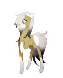 Size: 1024x1272 | Tagged: safe, artist:symphstudio, oc, oc only, oc:keanu, earth pony, hummingbird, pony, female, mare, raised hoof, simple background, solo, transparent background