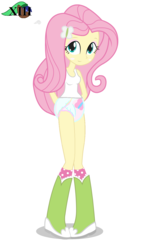 Size: 833x1458 | Tagged: safe, artist:mlpcutepic, edit, fluttershy, equestria girls, g4, boots, breasts, clothes, cutie mark diapers, diaper, diaper edit, female, non-baby in diaper, shoes, socks, solo