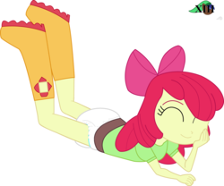 Size: 2039x1694 | Tagged: safe, artist:mlpcutepic, artist:ytpinkiepie2, edit, vector edit, apple bloom, equestria girls, g4, boots, diaper, diaper edit, female, non-baby in diaper, shoes, solo, vector