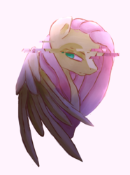 Size: 2988x4012 | Tagged: safe, artist:tuxisthename, fluttershy, pony, g4, bust, error, female, glitch, high res, looking away, looking sideways, portrait, simple background, solo, white background