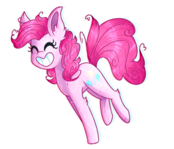 Size: 900x775 | Tagged: safe, artist:alwayscookiecomet, pinkie pie, earth pony, pony, g4, eyes closed, female, happy, simple background, smiling, solo, transparent background