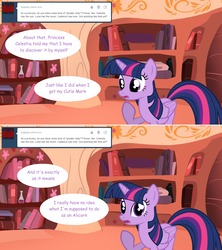 Size: 1280x1444 | Tagged: safe, artist:hakunohamikage, twilight sparkle, alicorn, pony, ask-princesssparkle, g4, female, golden oaks library, solo, twilight sparkle (alicorn)