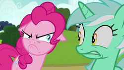 Size: 1920x1090 | Tagged: safe, screencap, lyra heartstrings, pinkie pie, pony, g4, rock solid friendship, floppy ears