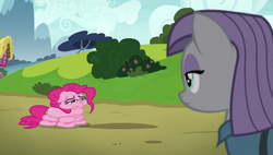 Size: 1920x1090 | Tagged: safe, screencap, maud pie, pinkie pie, earth pony, pony, g4, rock solid friendship, deflated, deflation, sad, when she doesn't smile