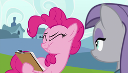 Size: 1920x1090 | Tagged: safe, screencap, maud pie, pinkie pie, earth pony, pony, g4, rock solid friendship, scrunchy face