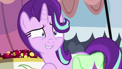 Size: 1920x1090 | Tagged: safe, screencap, starlight glimmer, pony, g4, rock solid friendship, female, mare, saddle bag, solo, sweat