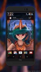 Size: 1687x3000 | Tagged: safe, artist:yakovlev-vad, princess celestia, alicorn, android, pony, g4, cellphone, female, homescreen, htc, mare, phone, smartphone, solo