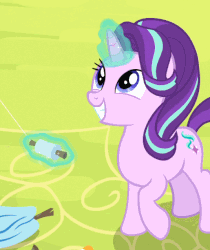 Size: 535x638 | Tagged: safe, screencap, maud pie, starlight glimmer, pony, unicorn, g4, rock solid friendship, season 7, animated, blinking, cropped, cute, female, gif, glimmerbetes, happy, kite, loop, magic, mare, open mouth, raised hoof, smiling, solo, telekinesis, that pony sure does love kites