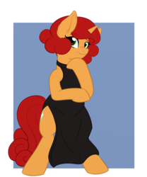 Size: 1000x1200 | Tagged: safe, artist:itstaylor-made, oc, oc only, oc:keyframe, pony, bipedal, black dress, clothes, dress, female, mare, solo