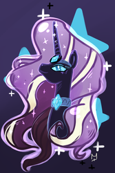 Size: 400x600 | Tagged: safe, artist:mikenlos, nightmare rarity, pony, g4, bust, female, gradient background, solo