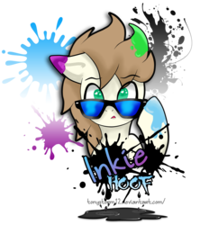 Size: 5484x6162 | Tagged: safe, artist:tonystorm12, oc, oc only, oc:inkie hoof, pegasus, pony, absurd resolution, badge, glasses, hipster, ink, simple background, solo, transparent background