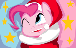 Size: 3744x2368 | Tagged: safe, artist:syvleberina, pinkie pie, earth pony, pony, g4, christmas, clothes, costume, female, high res, holiday, santa costume, solo