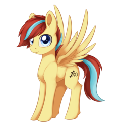 Size: 1024x1022 | Tagged: safe, artist:dusthiel, oc, oc only, oc:cloud circuit, pegasus, pony, chest fluff, commission, ear fluff, leg fluff, looking at you, male, shoulder fluff, simple background, smiling, solo, spread wings, stallion, transparent background, wing fluff, wings