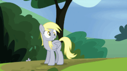 Size: 902x508 | Tagged: safe, edit, edited screencap, screencap, derpy hooves, pegasus, pony, g4, rock solid friendship, season 7, abuse, animated, derpybuse, exploitable, female, gif, invisible, loop, mare, meme, perfect loop, solo