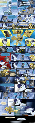Size: 2460x8500 | Tagged: safe, artist:dangercloseart, fast clip, manerick, soarin', whiplash, oc, oc:kitty hawk, pony, comic:wings of fire, g4, absurd resolution, comic, flying, weapon