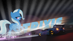 Size: 1920x1080 | Tagged: safe, artist:benny4683, artist:multiversecafe, trixie, pony, unicorn, g4, bedroom eyes, butt, car, crossover, female, ford, ford gt, forza horizon, mare, plot, ponies in video games, solo, vector, wallpaper