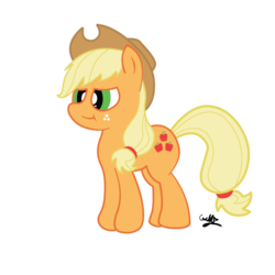 Size: 900x900 | Tagged: safe, derpibooru exclusive, applejack, earth pony, pony, g4, cute, female, hat, simple background, solo, transparent background