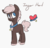 Size: 681x651 | Tagged: safe, artist:espeonna, oc, oc only, oc:jasper heart, earth pony, pony, collar, gray background, simple background, smiling, solo