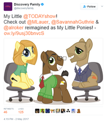 Size: 597x682 | Tagged: safe, pony, g4, official, al roker, cameo, discovery family, matt lauer, meta, ponified, pony reference, rule 85, savannah guthrie, today show, twitter, wtf
