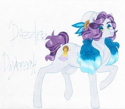 Size: 731x637 | Tagged: safe, artist:frozensoulpony, oc, oc only, oc:dazzler daybreak, earth pony, pony, female, mare, offspring, parent:doctor caballeron, raised hoof, solo, traditional art