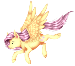 Size: 3167x2799 | Tagged: safe, artist:enghelkitten, fluttershy, pony, g4, eyes closed, female, flying, high res, simple background, solo, transparent background