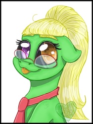 Size: 768x1024 | Tagged: safe, artist:sonyager, oc, oc only, pony, female, heterochromia, mare, solo, tongue out