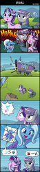 Size: 800x3464 | Tagged: safe, artist:uotapo, maud pie, starlight glimmer, trixie, earth pony, pony, unicorn, rock solid friendship, biting, caravan, comic, cool, crying, cutie mark, eyes closed, facehoof, female, happy, heart eyes, hoof biting, implied lesbian, implied shipping, implied startrix, jealous, kite, kite flying, lesbian, ninja, open mouth, rivalry, shipping, sigh, starmaud, tears of fear, teary eyes, textless, that pony sure does love kites, trixie's wagon, wagon, wingding eyes
