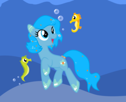Size: 2468x2000 | Tagged: safe, artist:audiobeatzz, oc, oc only, oc:sparkle, pony, seahorse, female, high res, mare, solo, swimming, underwater