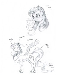 Size: 1100x1447 | Tagged: safe, artist:baron engel, silver glow, pony, g3, g4, female, g3 to g4, generation leap, grayscale, monochrome, pencil drawing, simple background, solo, traditional art, white background
