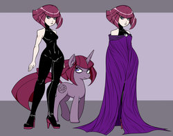 Size: 2599x2039 | Tagged: dead source, safe, artist:reiduran, oc, oc only, oc:necropone, human, pony, unicorn, clothes, female, high res, humanized, humanized oc, mare, serious, serious face