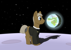 Size: 3508x2480 | Tagged: safe, artist:malte279, pony, colonel villa, high res, moon, ponified, raumpatroullie orion, solo