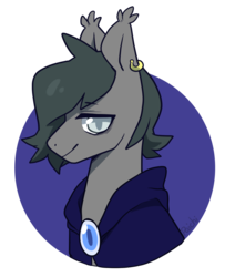 Size: 803x990 | Tagged: safe, artist:paichitaron, oc, oc only, oc:silver specter, bat pony, pony, dilf, ear piercing, earring, jewelry, looking at you, male, night guard, piercing, solo, stallion