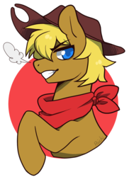 Size: 840x1156 | Tagged: safe, artist:paichitaron, oc, oc only, oc:wolf longsight, earth pony, pony, cowboy hat, handkerchief, hat, looking at you, male, solo, stallion