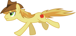 Size: 6274x3001 | Tagged: safe, artist:cloudy glow, braeburn, earth pony, pony, buckball season, g4, absurd resolution, cowboy hat, hat, male, serious, serious face, simple background, solo, stallion, stetson, transparent background, vector