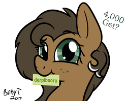 Size: 1310x1043 | Tagged: safe, artist:binkyt11, derpibooru exclusive, oc, oc only, oc:duck badge, pony, derpibooru, bust, cute, derpibooru ponified, female, looking at you, mare, meta, milestone, mouth hold, nom, ponified, simple background, solo, white background