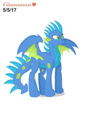 Size: 2048x2732 | Tagged: safe, artist:cinnamon-swirls, oc, oc only, oc:azure blaze, dragon, high res, offspring, parent:princess ember, parent:spike, parents:emberspike, solo