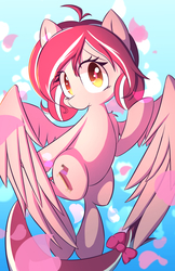 Size: 770x1190 | Tagged: safe, artist:kawaiipony2, oc, oc only, oc:cherry blossom, pegasus, pony, colored pupils, cute, female, looking at you, mare, ocbetes, solo