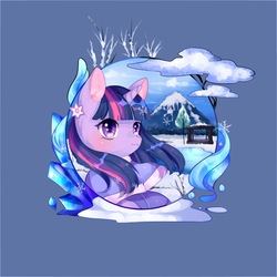 Size: 2362x2362 | Tagged: safe, artist:nitrogenowo, twilight sparkle, pony, g4, clothes, coat, cute, female, high res, mare, mountain, smiling, snow, solo, tree, winter outfit