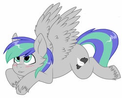 Size: 1872x1502 | Tagged: safe, artist:melodytheartpony, oc, oc only, oc:storm feather, pegasus, pony, blushing, male, simple background, solo, spread wings, stallion, unshorn fetlocks, white background, wings