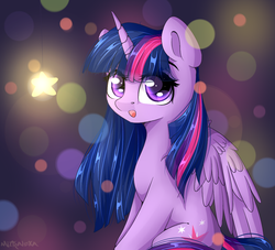 Size: 1024x931 | Tagged: safe, artist:mitralexa, twilight sparkle, alicorn, pony, g4, cute, female, looking at you, mare, open mouth, sitting, solo, twiabetes, twilight sparkle (alicorn)