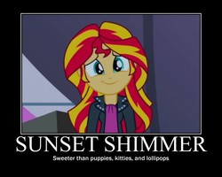 Size: 750x600 | Tagged: safe, screencap, sunset shimmer, equestria girls, g4, my little pony equestria girls: rainbow rocks, cute, female, image macro, meme, motivational poster, shimmerbetes, solo