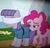 Size: 1006x966 | Tagged: safe, screencap, maud pie, pinkie pie, earth pony, pony, g4, rock solid friendship, blindfold, discovery family logo, duo, lidded eyes, photo, picture of a screen, youtube