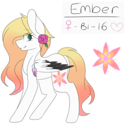 Size: 2048x2048 | Tagged: safe, artist:cinnamontee, oc, oc only, oc:ember (cinnamontee), pegasus, pony, colored wings, colored wingtips, female, high res, mare, reference sheet, solo