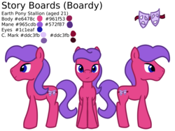 Size: 1280x960 | Tagged: safe, artist:cybersquirrel, oc, oc only, oc:story boards, earth pony, pony, male, reference sheet, simple background, solo, stallion, tumblr, white background