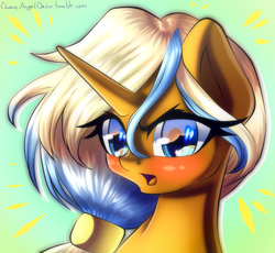 Size: 2000x1840 | Tagged: safe, artist:chaosangeldesu, oc, oc only, pony, unicorn, blushing, female, mare, open mouth, solo