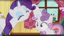 Size: 1920x1080 | Tagged: safe, screencap, rarity, sweetie belle, pony, forever filly, g4, my little pony: friendship is magic, noogie