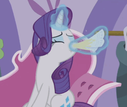 Size: 488x412 | Tagged: safe, screencap, rarity, pony, forever filly, g4, season 7, animated, female, gif, loop, nose blowing, snot, solo, tissue