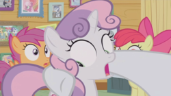 Size: 1236x692 | Tagged: safe, screencap, apple bloom, applejack, big macintosh, cheerilee, chipcutter, rainbow dash, rarity, scootaloo, shady daze, sweetie belle, tender taps, earth pony, pony, forever filly, g4, cutie mark crusaders, out of context, photo