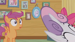 Size: 1600x897 | Tagged: safe, screencap, apple bloom, applejack, big macintosh, cheerilee, chipcutter, diamond tiara, rainbow dash, rarity, scootaloo, shady daze, sweetie belle, tender taps, earth pony, pony, forever filly, g4, cutie mark crusaders, great moments in animation, male, smear frame, stallion