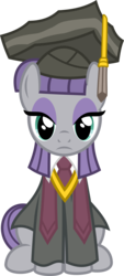 Size: 3340x7375 | Tagged: safe, artist:deyrasd, maud pie, earth pony, pony, g4, rock solid friendship, absurd resolution, clothes, female, graduation, graduation cap, hat, mare, simple background, sitting, solo, transparent background, vector